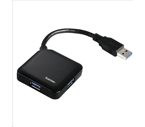 Hama USB HUB/ 4 porty/ USB 3.0/ černý (12190)