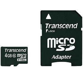 Transcend 4GB microSDHC (Class 10) pamov karta (s adaptrem) (TS4GUSDHC10)