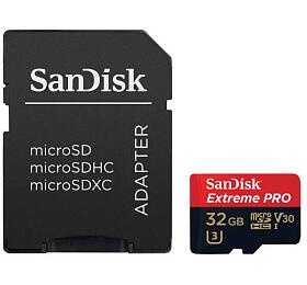 Pamov karta SanDisk Extreme Pro microSDHC 32 GB + adaptr (SDSQXCG-032G-GN6MA)