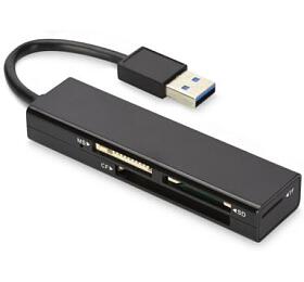 Ednet USB čtečka karet 3,0, 4-port Podporuje MS, SD, T-Flash, CF formáty černá (85240)