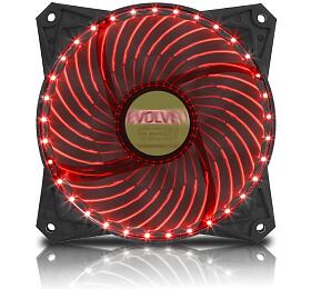 EVOLVEO 12L2RD ventiltor 120mm, 33 LED, erven, 3pin (FAN12RD33)