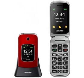 Mobiln telefon ALIGATOR V650 Senior, erveno-stbrn (AV650RS)