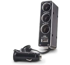 Nabjeka do auta 2v1 Forever 1x USB, 3x zsuvka 12/24V