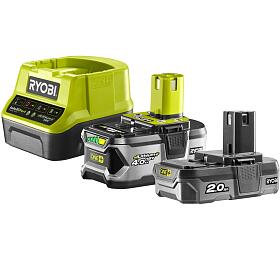 Ryobi RC18120-242, sada 18 V lithium iontov baterie 2 + 4 Ah s nabjekou RC18120 ONE+