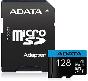 Pamov karta ADATA Premier 128GB microSDXC UHS-I CLASS10 + adaptr (AUSDX128GUICL10A1-RA1)