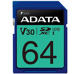 ADATA Premier Pro 64GB SDXC/ UHS-I U3 V30S CL10 (ASDX64GUI3V30S-R)