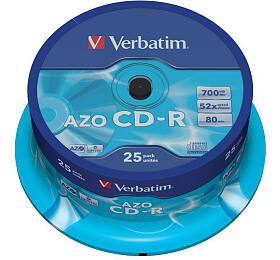 Disk Verbatim CD-R 700MB/80min. 48x, Crystal, 25cake