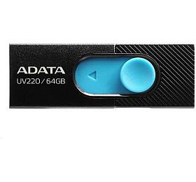 ADATA flash disk 64GB  UV220 USB 2.0 modro-černý (AUV220-64G-RBKBL)