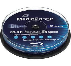 MEDIARANGE BD-R BLU-RAY 50GB 6x Dual Layer spindl 10ks (MR507)
