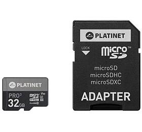 PLATINET microSDHC SECURE DIGITAL + ADAPTER SD 32GB class10 UIII 90MB/s [44003] (PMMSD32UIII)
