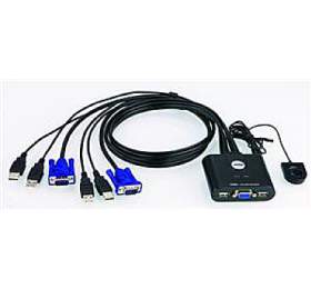 Aten 2-port KVM USB mini, 1m kabely, DO (CS-22U)