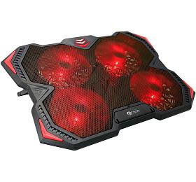 Chladc podloka C-Tech Zefyros (GCP-01R), casual gaming, 17,3", erven podsvcen, regulace ote
