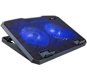 C-Tech chladc podloka C-TECH CLP-140, 15,6&quot;, 2x 140mm, 2x USB, modr podsvcen