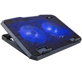 Chladc podloka C-Tech CLP-140, 15,6", 2x 140mm, 2x USB, modr podsvcen