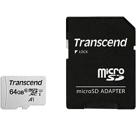 Transcend 64GB microSDXC 300S UHS-I U1 (Class 10) pamov karta (s adaptrem) (TS64GUSD300S-A)