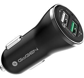 Adaptr do auta GoGEN CHQ 27, 2x USB, 2,4A s funkc rychlonabjen QC 3.0 (18W) - ern