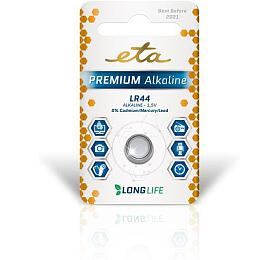 Baterie alkalick ETA PREMIUM ALKALINE LR44, blistr 1ks