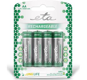 Baterie nabjec ETA AA, HR06, 2600mAh, Ni-MH, blistr 4ks