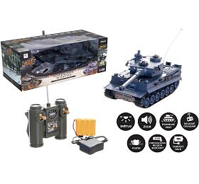 Teddies Tank RC plast 33cm TIGER I na baterie+dobjec pack 40MHz se zvukem a svtlem v krabici 40x15x19cm