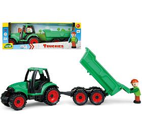 Lena Auto Truckies traktor s vlekou plast 32cm s figurkou v krabici 24m+