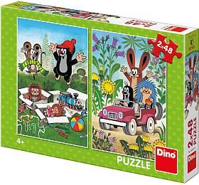 Puzzle Dino Krtek se Raduje, 2 x 48 dílků