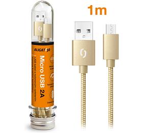 Datový kabel Aligator microUSB, zlatý DAKT009