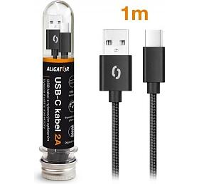 Datový kabel Aligator USB-C, černý DAKT003