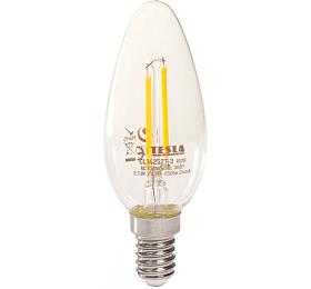 TESLA LED žárovka FILAMENT RETRO svíčka/ E14/ 2,5W/ 230V/ 250lm/ 2700K/ teplá bílá/ čirá (CL142527-3)