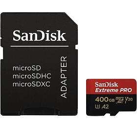 SanDisk 400GB microSDXC Card Extreme PRO (R:170/W:90 MB/s, A2 C10 V30 UHS-I) + Adapter (SDSQXCZ-400G-GN6MA)