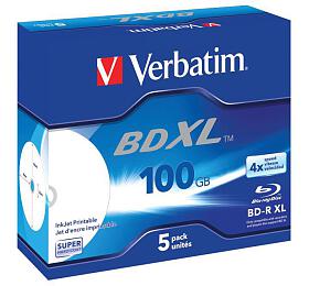 Blu-ray BD-R XL Verbatim 100GB 4x jewel box, 5ks/pack (43789)