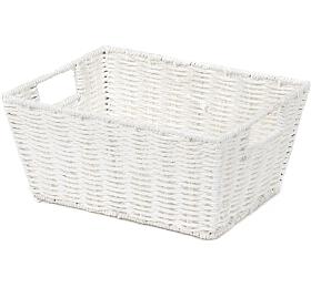 Ručně pletený úložný košík Compactor ETNA, 31 x 24 x 14 cm, bílý