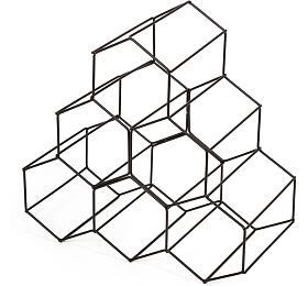 Stojan na vno Compactor Hexagon pro 6 lahv,matn ocel,28x28x14,5 cm