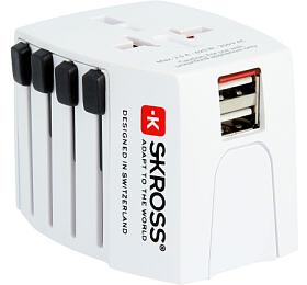 SKROSS cestovn adaptr MUV USB, 2x USB-A, univerzln pro 150 zem