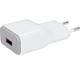 Solight USB nabjec adaptr, fast charge: 1x USB Qualcomm, 5V2A/9V1.5A/12V1A, AC 230V, bloed