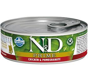 Konzerva pro koky N&amp;D CAT PRIME Kitten Chicken &amp; Pomegranate, 80g