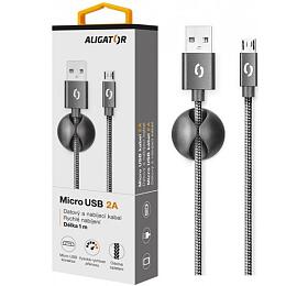 Datový kabel ALIGATOR PREMIUM 2A, Micro USB černý