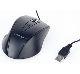 Gembird MUS-4B-02/Ergonomická/Optická/Drátová USB/Černá