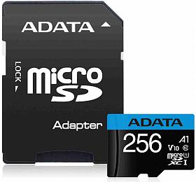 A-Data ADATA MicroSDHC karta 256GB UHS-I Class 10, Premier + adaptr (AUSDX256GUICL10A1-RA1)