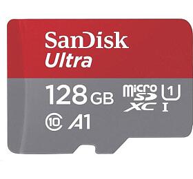 Paměťová karta Sandisk microSDXC 128GB Ultra (100MB/s, A1 Class 10 UHS-I) + adaptér