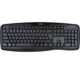 C-Tech klávesnice C-TECH WLKMC-02, bezdrátový combo set s myší, ERGO, černý, USB, CZ/SK