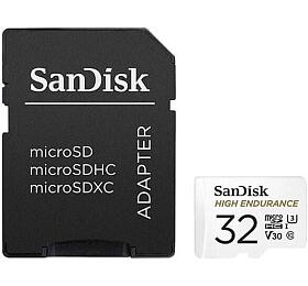 SanDisk 32GB microSDHC Card High Endurance (R:100/W:40 MB/s, Class 10, U3 V30) + Adapter (SDSQQNR-032G-GN6IA)
