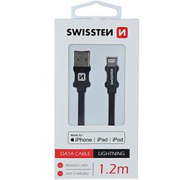 DATOV KABEL SWISSTEN TEXTILE USB / LIGHTNING MFi 1,2 M ERN