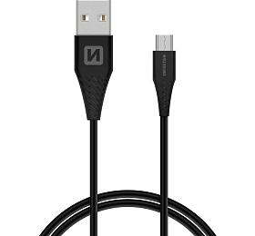 DATOVÝ KABEL SWISSTEN USB / MICRO USB 1,5 M ČERNÝ (9mm)