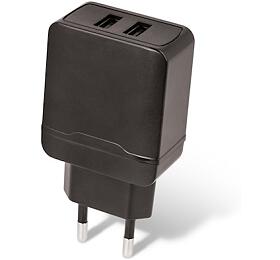 Nabíječka do sítě Setty 2,4A, 2xUSB černá