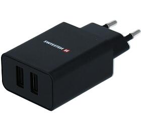 SWISSTEN SÍŤOVÝ ADAPTÉR SMART IC 2x USB 2,1A POWER + DATOVÝ KABEL USB / LIGHTNING 1,2 M ČERNÝ