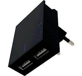 SWISSTEN SÍŤOVÝ ADAPTÉR SMART IC 2x USB 3A POWER ČERNÝ