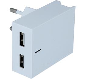 SWISSTEN SÍŤOVÝ ADAPTÉR SMART IC 2x USB 3A POWER + DATOVÝ KABEL USB / MICRO USB 1,2 M BÍLÝ