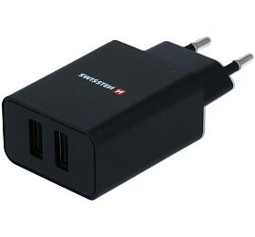 SWISSTEN SÍŤOVÝ ADAPTÉR SMART IC 2x USB 2,1A POWER + DATOVÝ KABEL USB / MICRO USB 1,2 M ČERNÝ