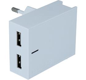 SWISSTEN SÍŤOVÝ ADAPTÉR SMART IC 2x USB 3A POWER + DATOVÝ KABEL USB / LIGHTNING 1,2 M BÍLÝ