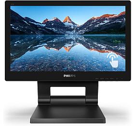 Philips LCD 162B9T 16&quot; 16:9 TN Touch / 1366x768@60Hz / 20M:1 / 4ms / 220 cd / VGA / DVI / HDMI / DP / 2xUSB / Repro / VESA (162B9T/00)